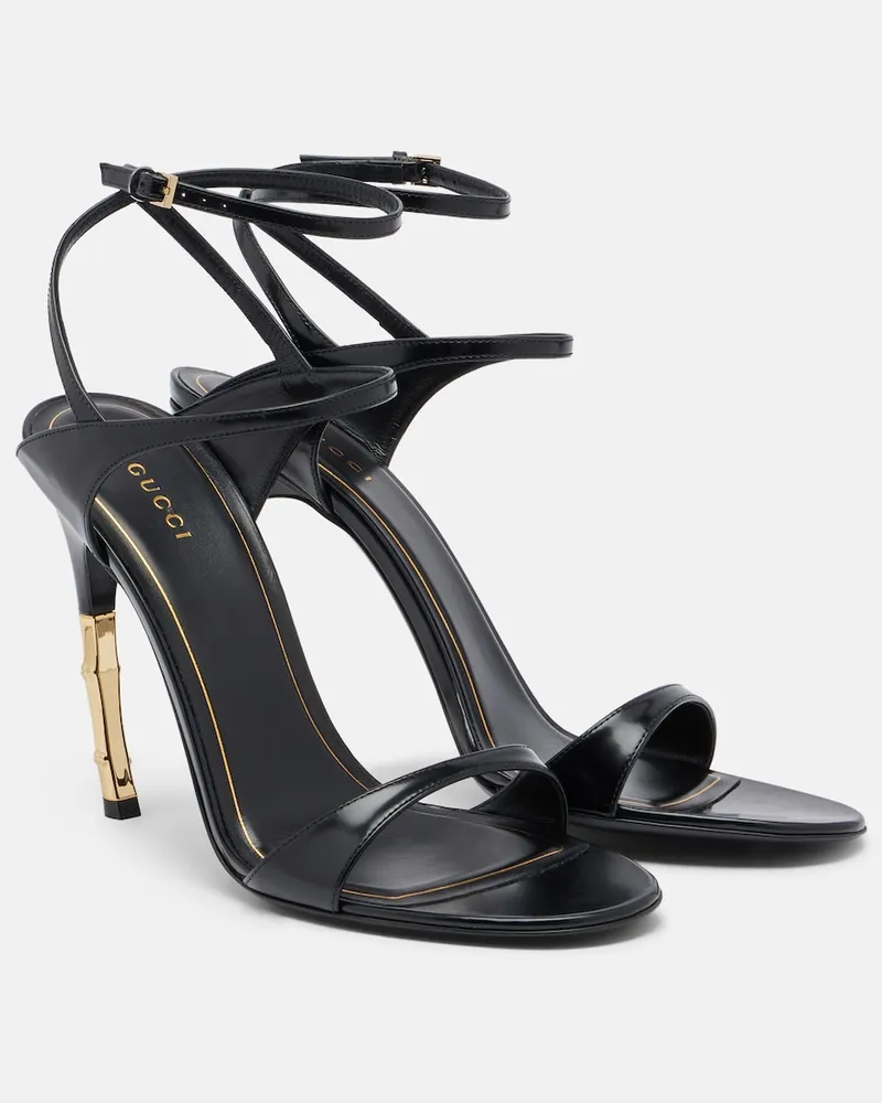 Gucci Slingback-Sandalen Castello aus Leder Schwarz