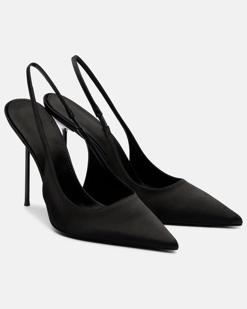 Paris Texas Slingback-Pumps Lidia 105 aus Satin Schwarz