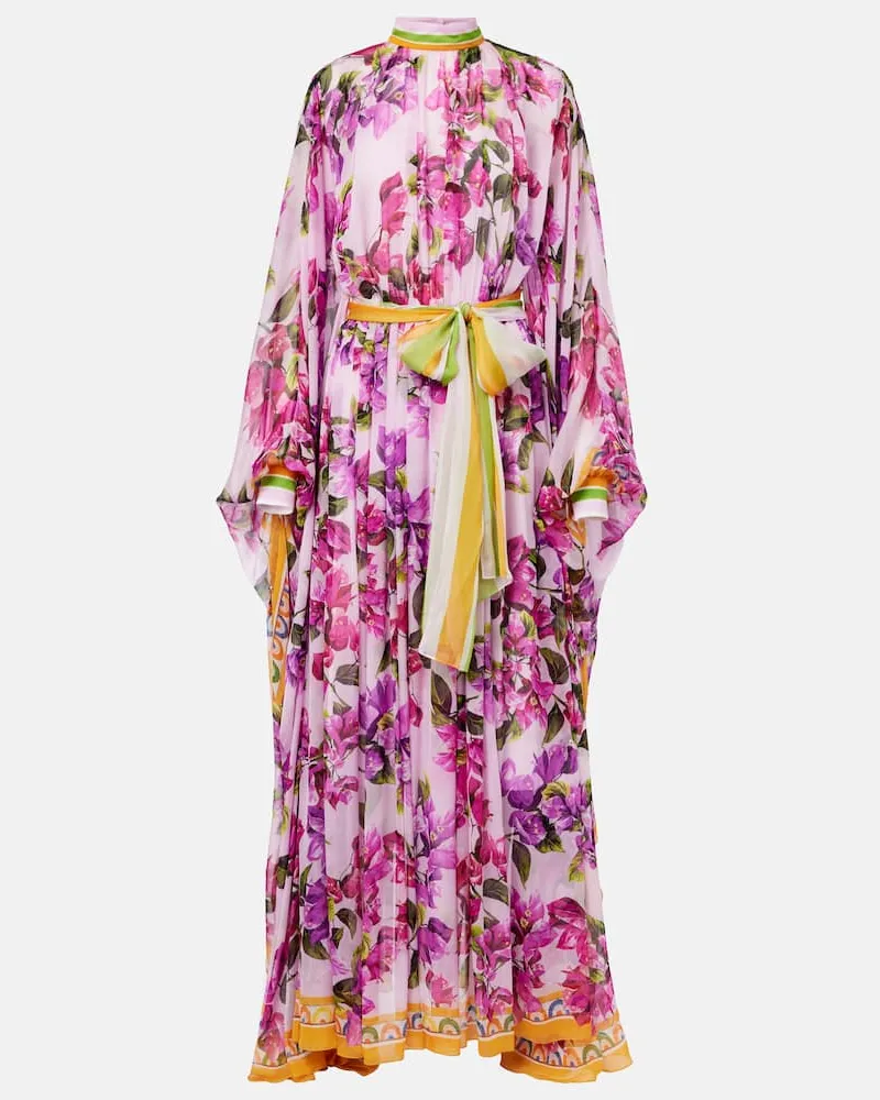 Dolce & Gabbana Bedruckter Kaftan Taormina aus Seide Rosa