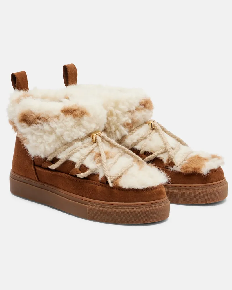 INUIKII Schneestiefel Teddy Low aus Veloursleder Beige