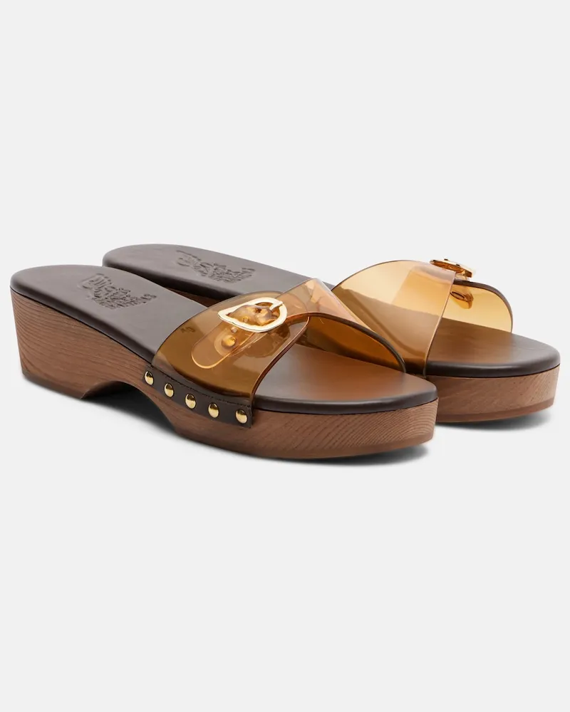 Ancient Greek Sandals Clogs Omonia Braun