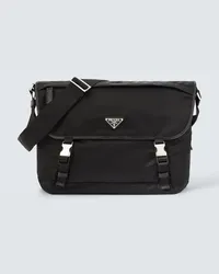 Prada Messenger Bag aus Re-Nylon mit Leder Schwarz