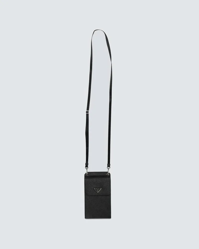Prada Smartphone-Etui aus Saffiano-Leder Schwarz