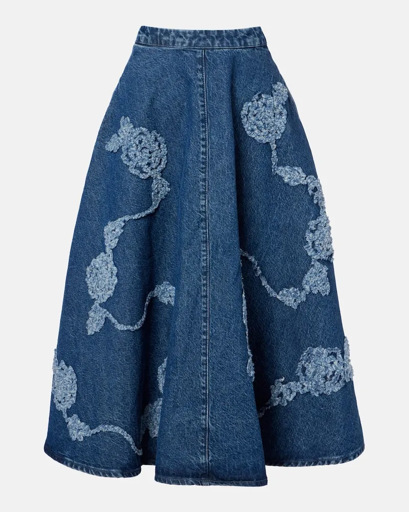 ROTATE Birger Christensen Midirock Berty aus Denim Blau