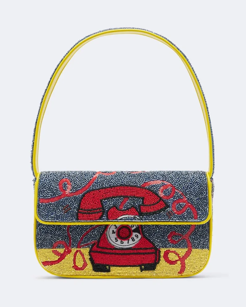STAUD Schultertasche Tommy Small mit Zierperlen Multicolor