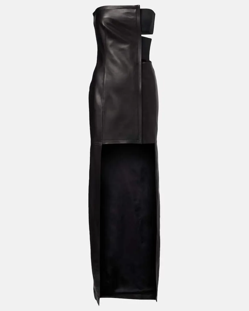 Jean Paul Gaultier Maxikleid aus Leder Schwarz