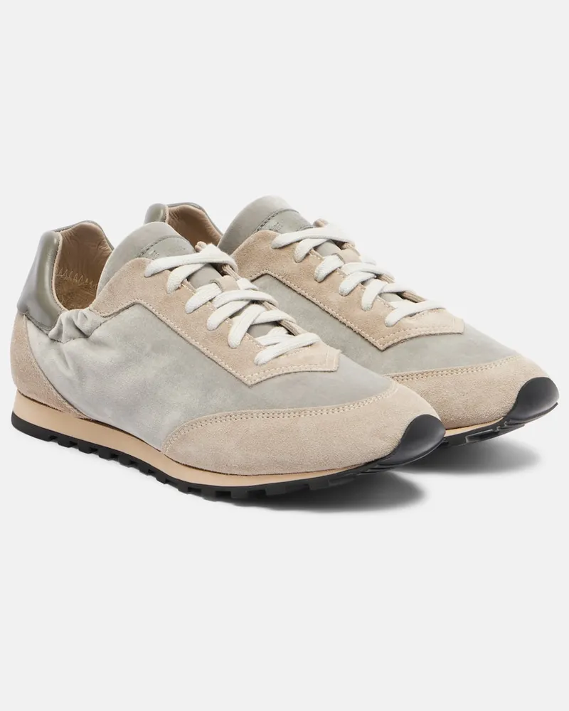 Le Monde Béryl Le Monde Béryl Sneakers Slim Runner aus Samt und Veloursleder Grau