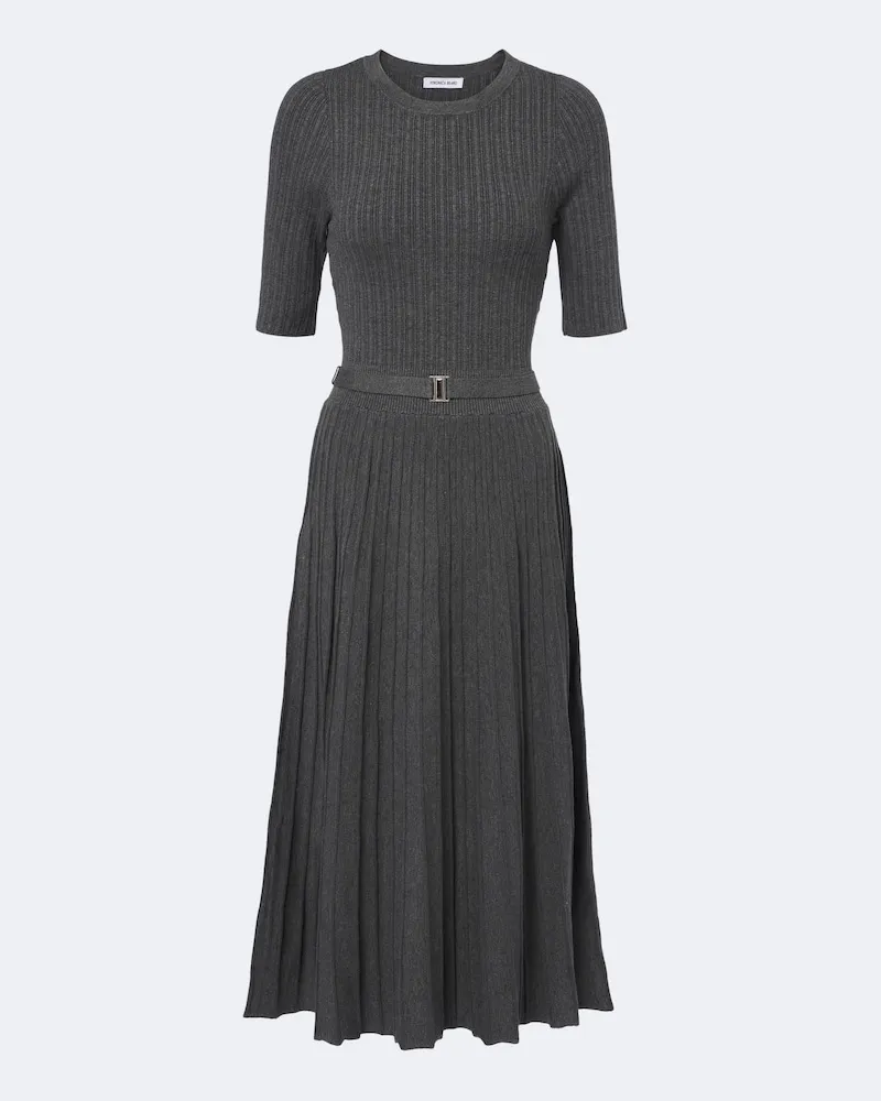 Veronica Beard Midikleid Elthea aus Rippstrick Grau