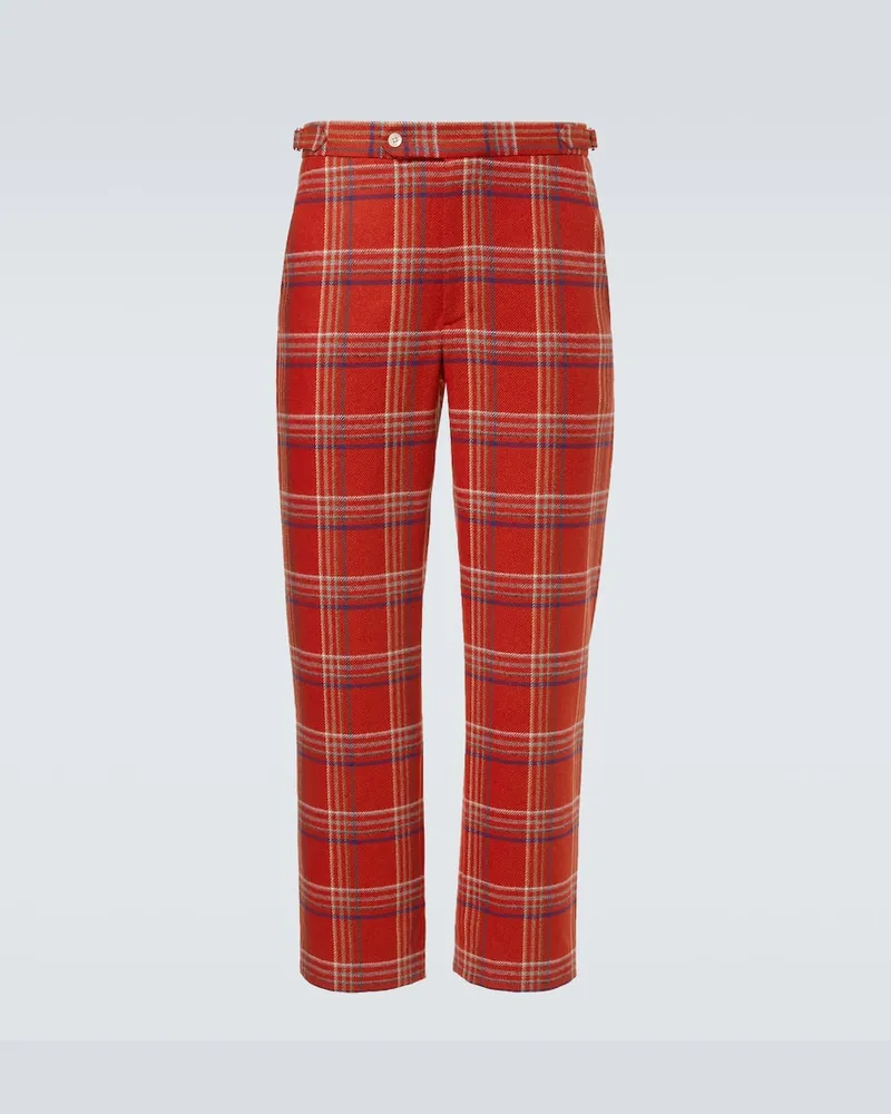 BODE Gerade Hose Gable aus Wollflanell Rot