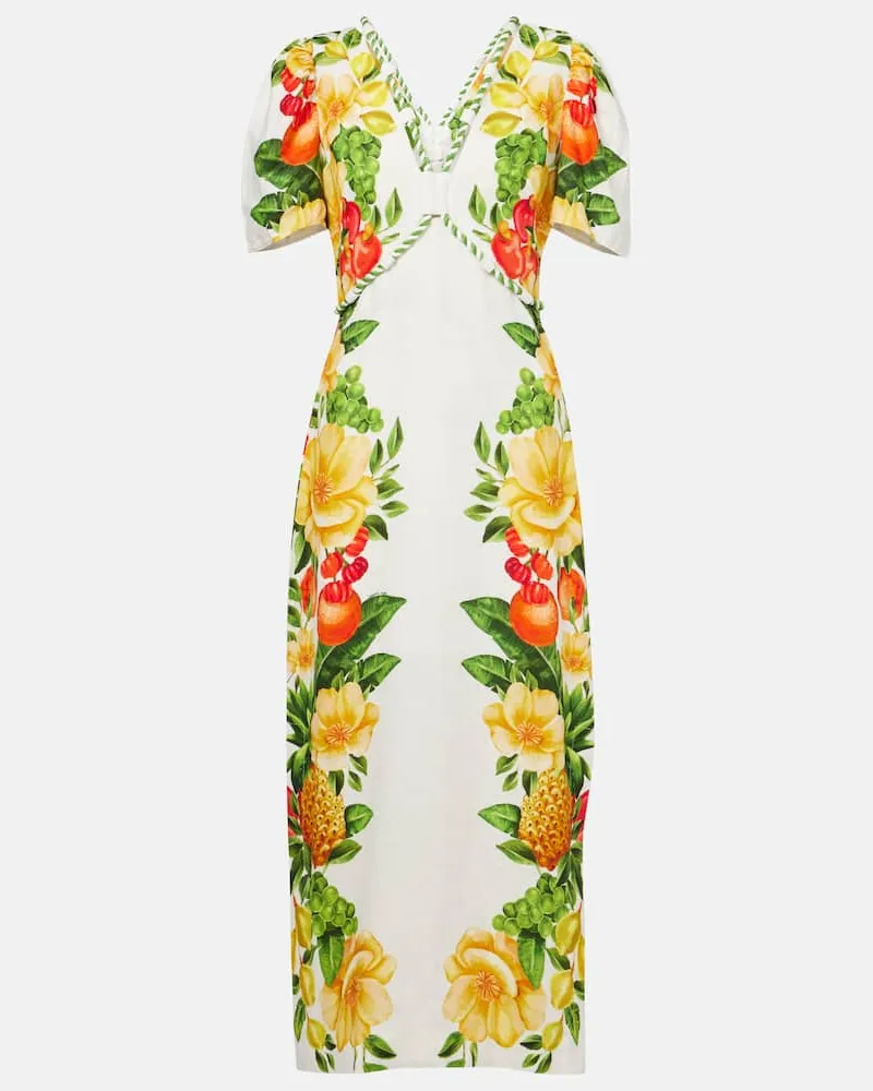 FARM Rio Maxikleid aus Leinen Multicolor