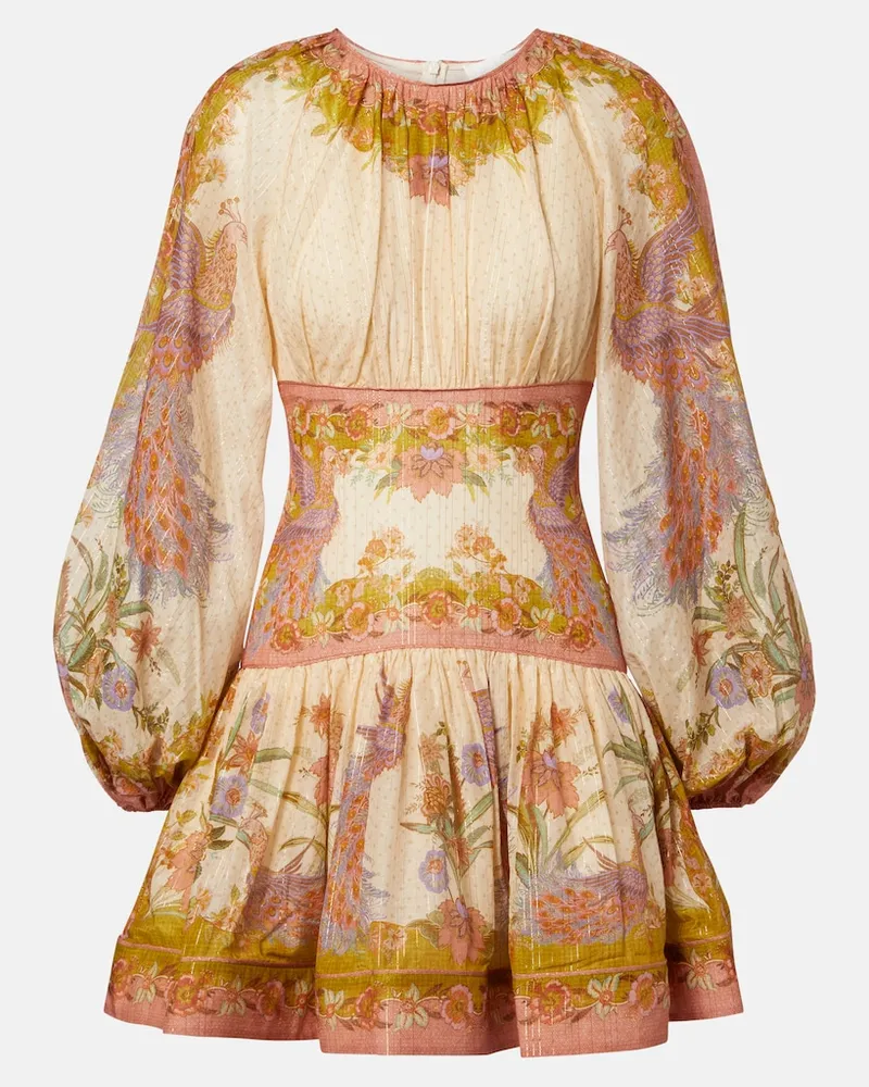 Zimmermann Minikleid Indra aus einem Baumwollgemisch Multicolor