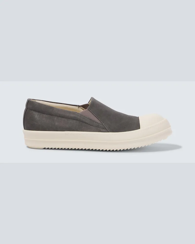 Rick Owens Slip-Ons Boat aus Denim Grau