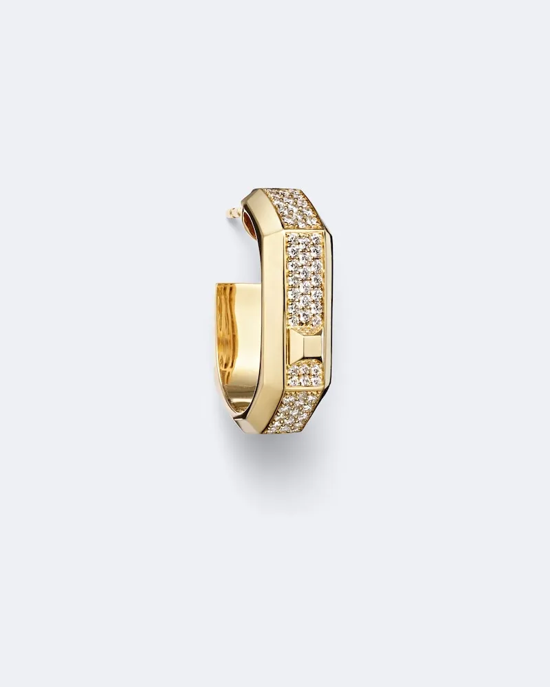 Messika Einzelner Ohrring Moderniste aus 18kt Gelbgold mit Diamanten Gold