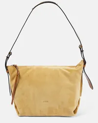 Isabel Marant Schultertasche Leyden aus Veloursleder Gelb