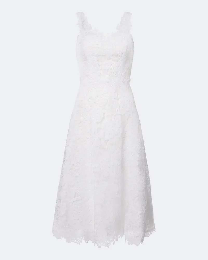 Carolina Herrera New York Midikleid aus Guipure-Spitze Weiß