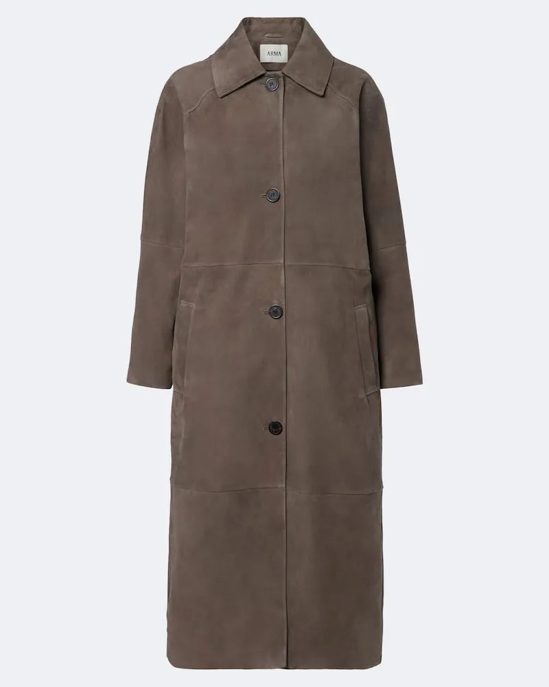 Arma Mantel Judy aus Veloursleder Grau