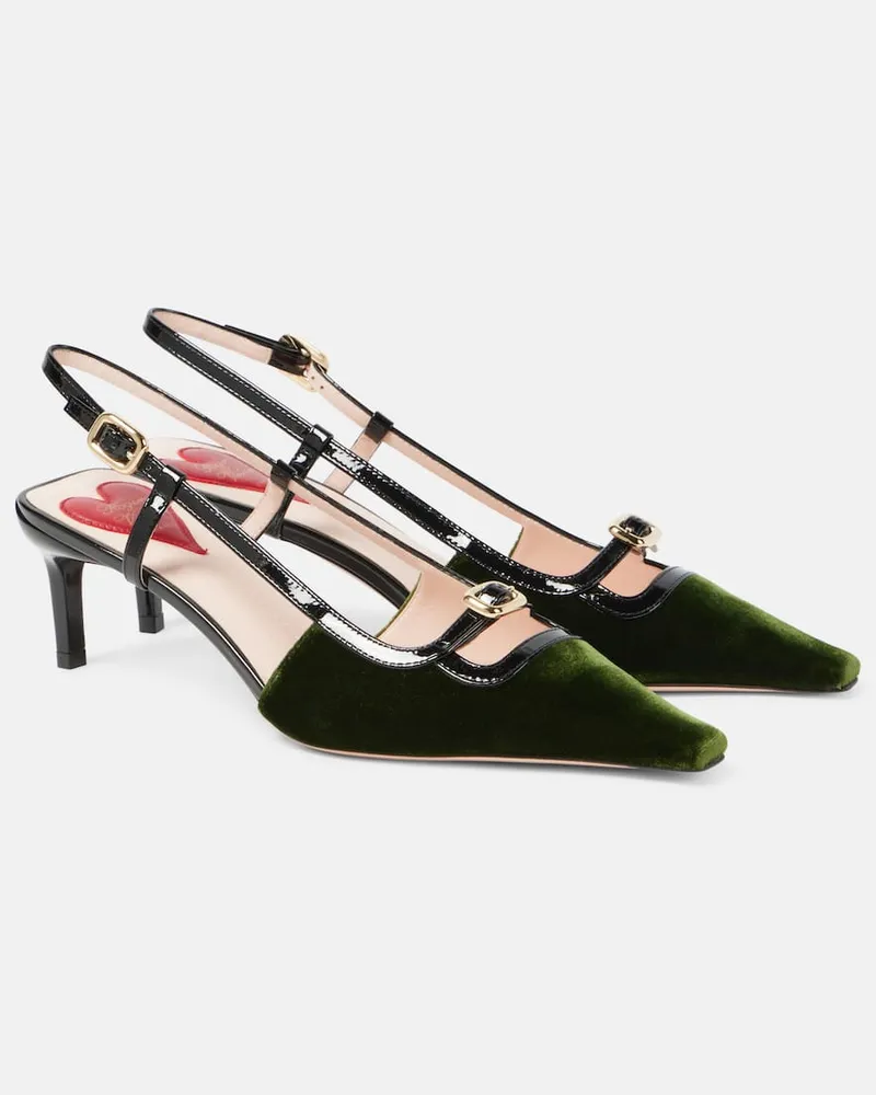 Roger Vivier Slingback-Pumps Viv' Canard mit Leder Grün