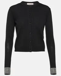 Valentino Garavani Verzierter Cardigan aus Wolle Schwarz