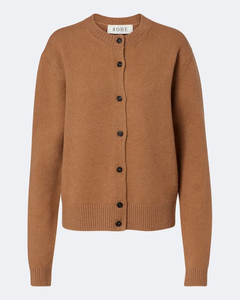 Róhe Róhe Cardigan aus Wolle und Kaschmir Braun