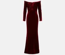 Off-Shoulder-Robe aus Samt