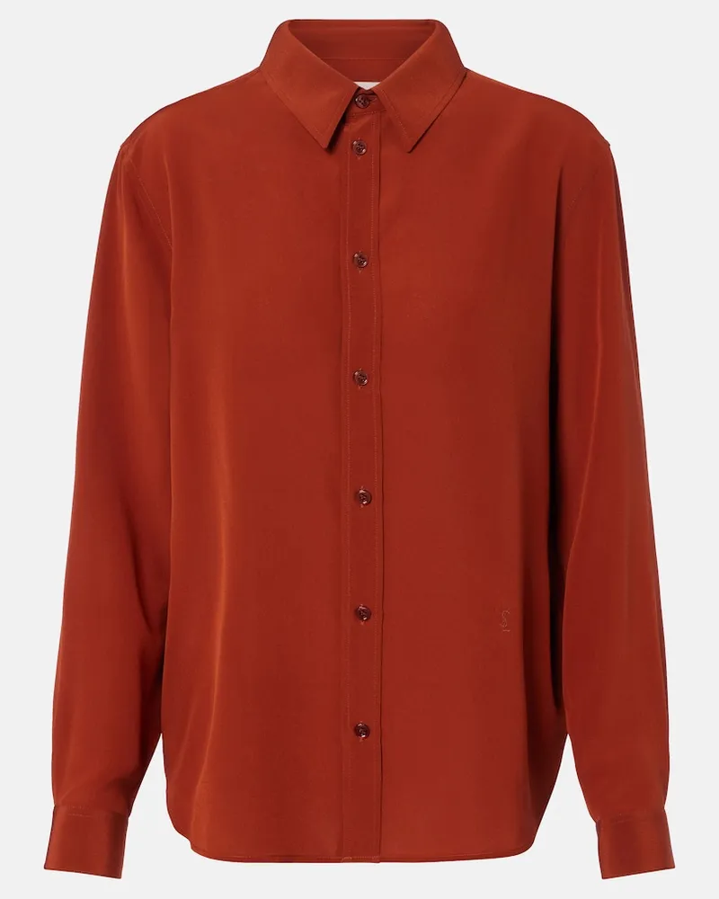 Saint Laurent Hemd aus Seide Rot