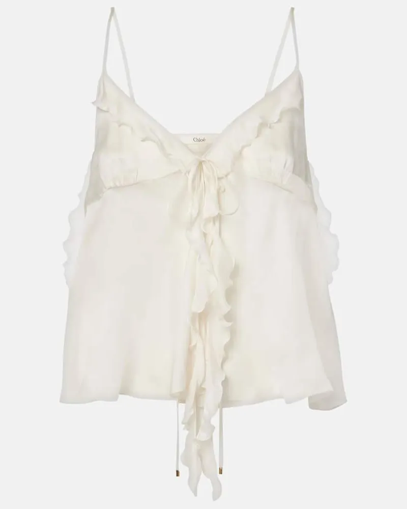 Chloé ChloÃ© Top aus Seiden-Charmeuse Weiã