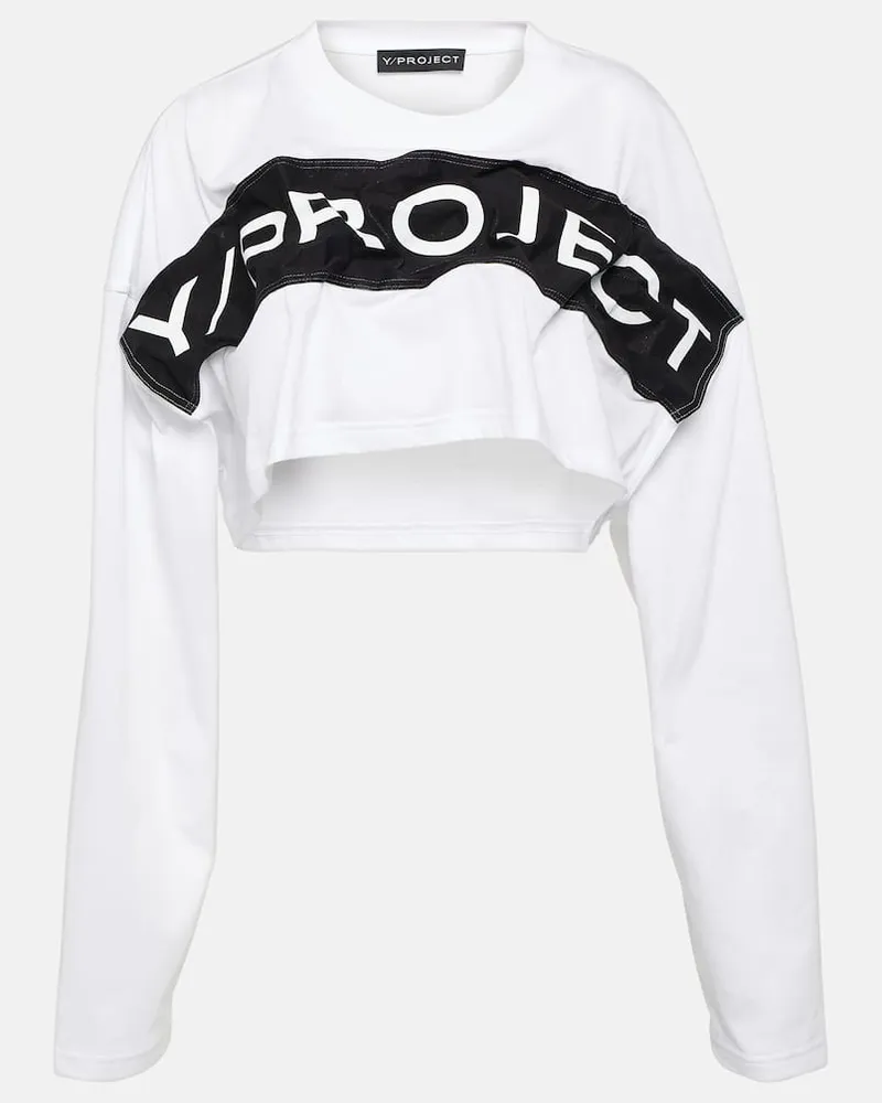 Y/PROJECT Cropped-Top aus Baumwoll-Jersey Weiß