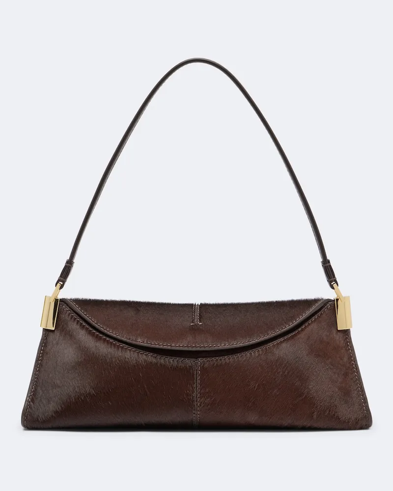 Balmain Schultertasche 64-83 Small aus Kalbshaar Braun