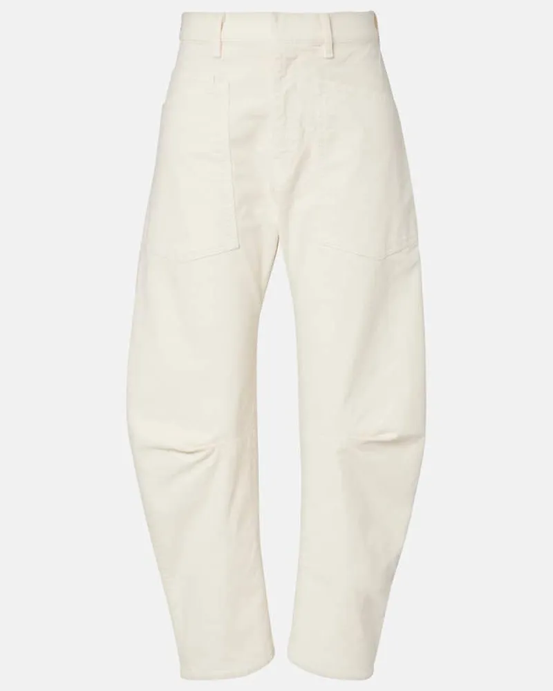 Nili Lotan Barrel-Hose Shon aus Cord Weiß