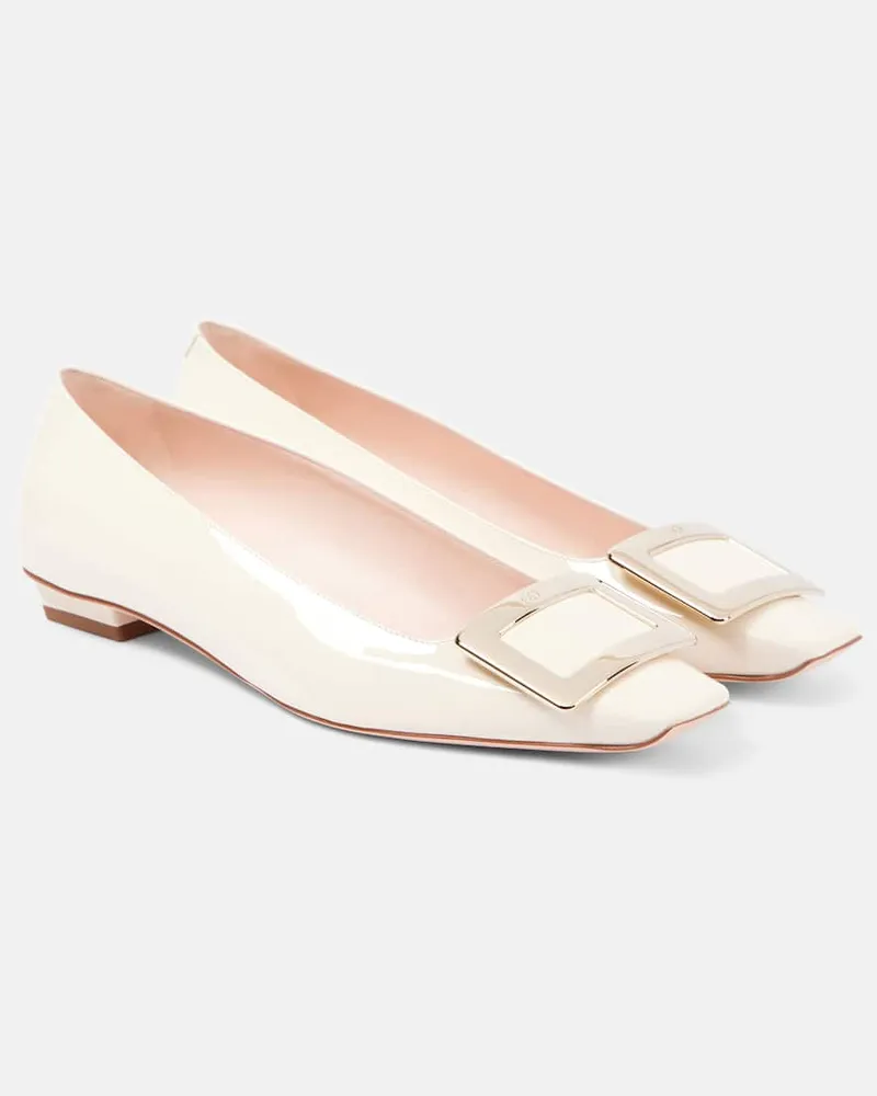 Roger Vivier Ballerinas Belle Vivier 25 aus Lackleder Weiß