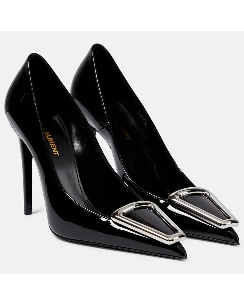 Saint Laurent Pumps Avenue 110 aus Lackleder Schwarz