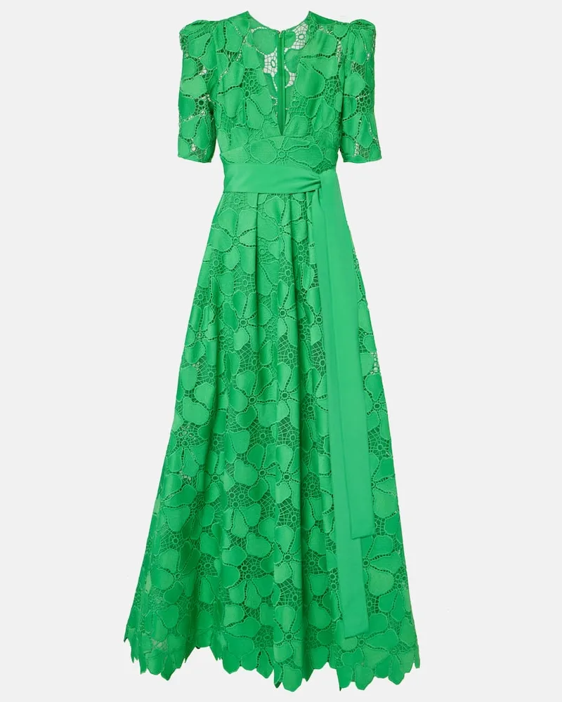 Elie Saab Robe aus Guipure-Spitze Grün