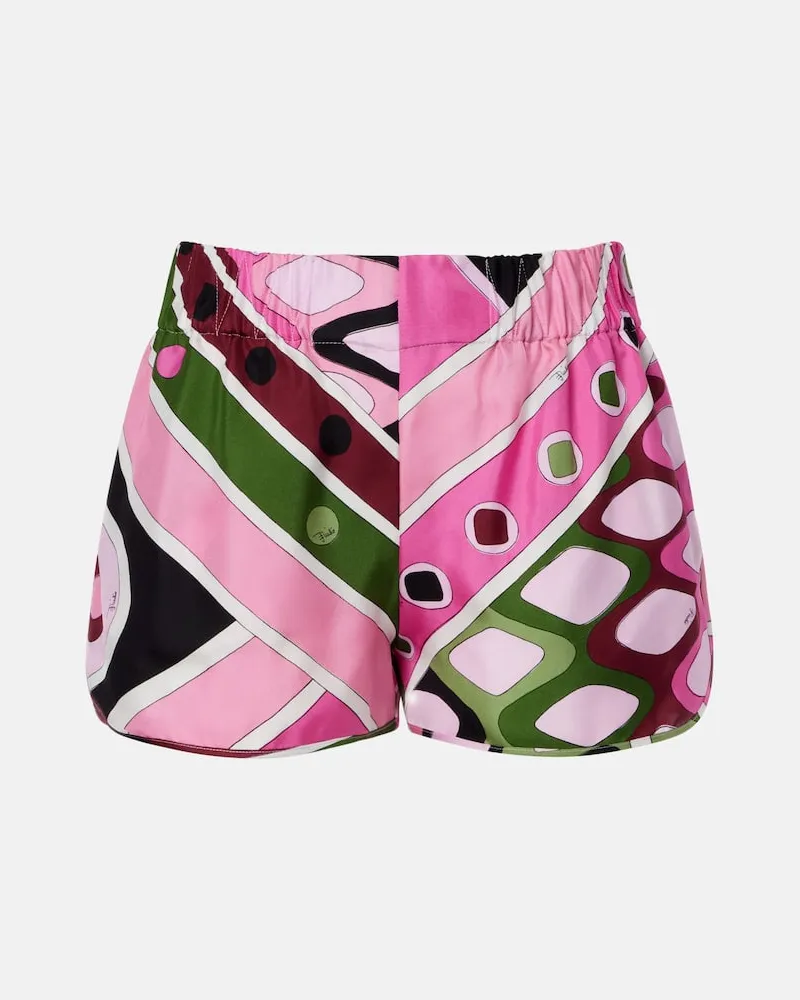Emilio Pucci Bedruckte Shorts aus Seide Rosa