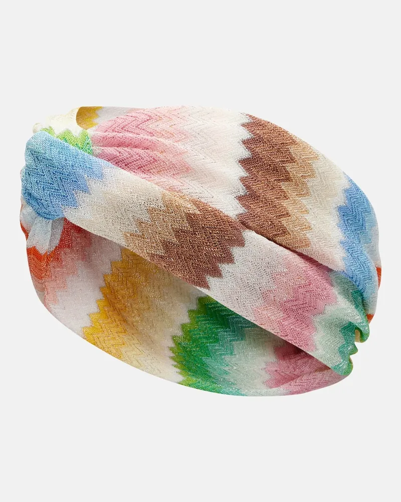 Missoni Stirnband aus Häkelstrick Multicolor