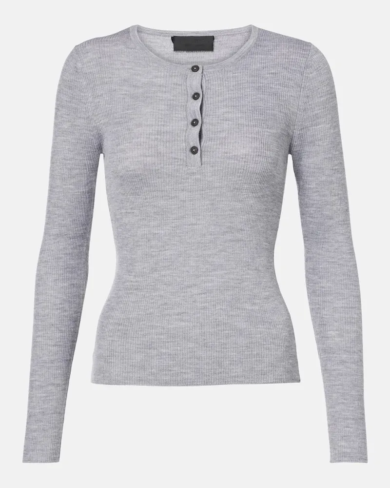 Nili Lotan Pullover Klarise aus Wolle und Seide Grau