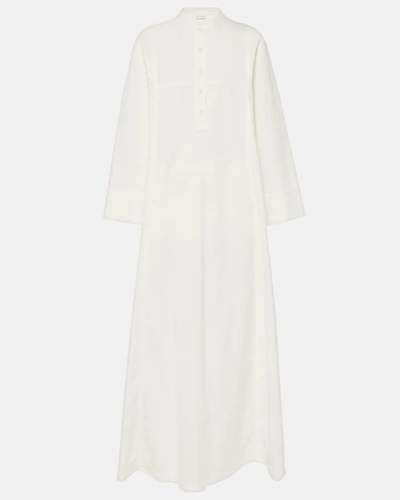 Dries van Noten Maxikleid aus Baumwolle Weiß