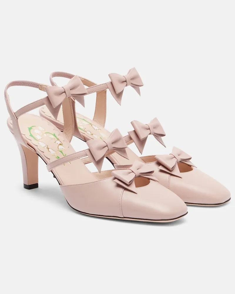 Valentino Garavani Slingback-Pumps Bowow 75 aus Leder Rosa