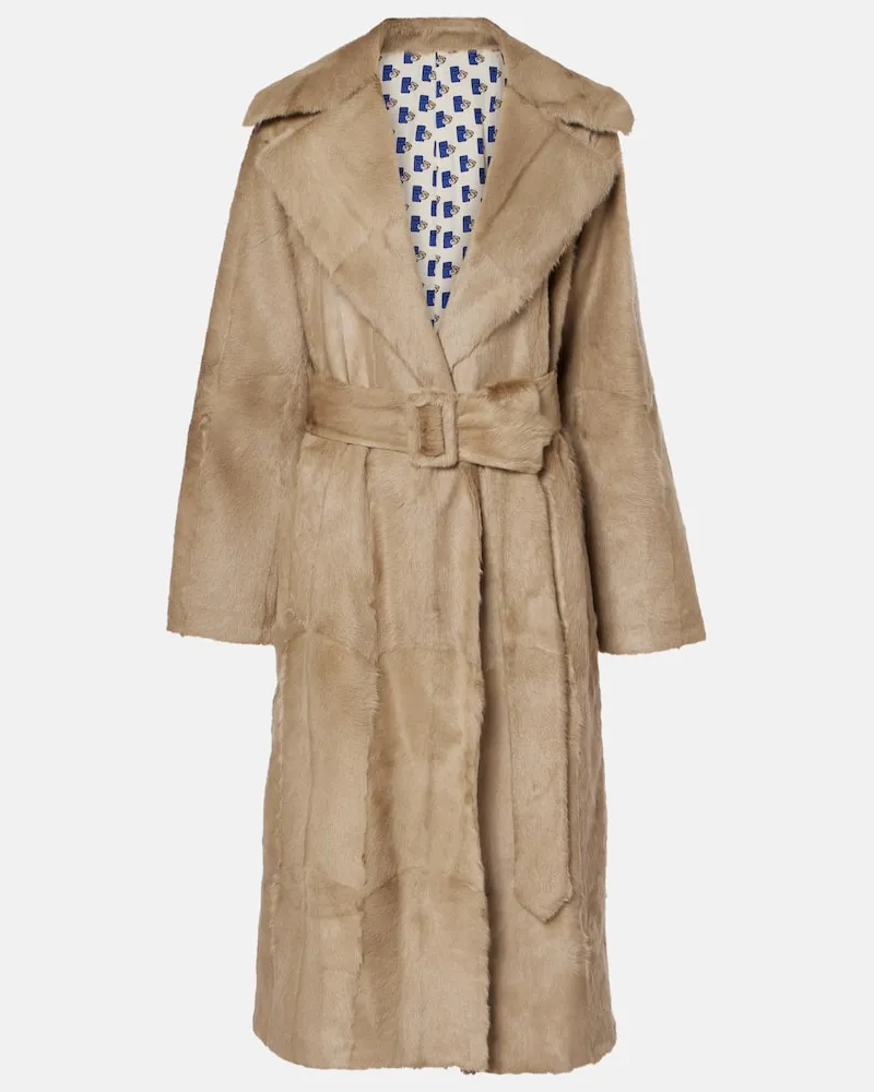 Burberry Trenchcoat aus Shearling Beige