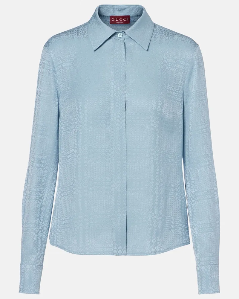 Gucci Hemd aus Seide Blau