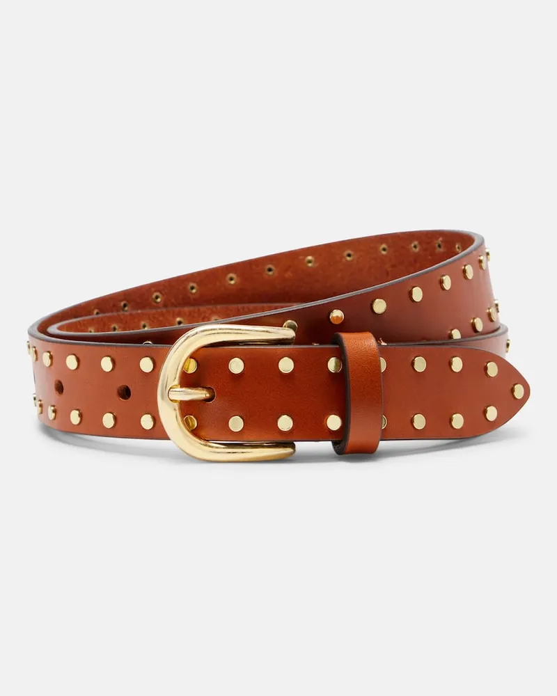 Isabel Marant Verzierter Gürtel Tap aus Leder Braun