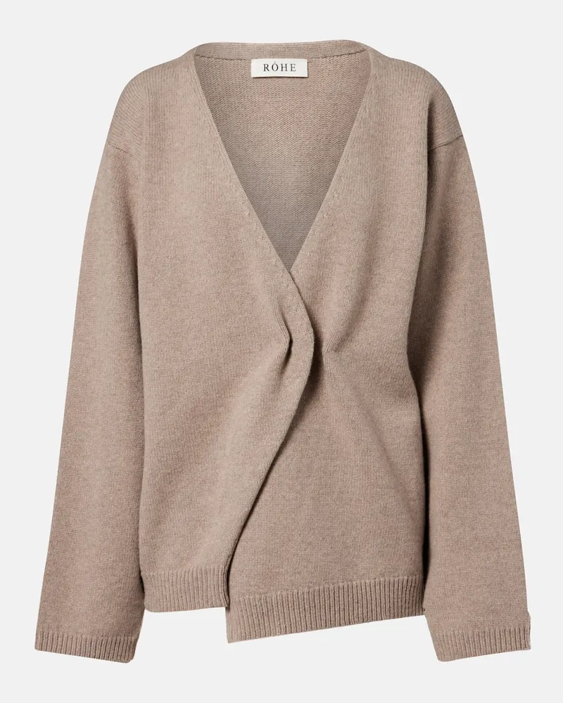 Róhe Róhe Cardigan aus Wolle und Kaschmir Beige