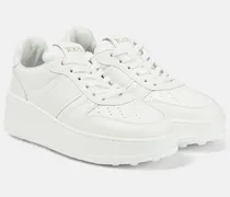 Plateau-Sneakers aus Leder