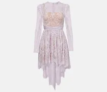 Minikleid aus Spitze und Satin