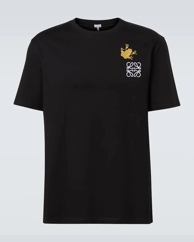 Loewe T-Shirt Anagram aus Baumwoll-Jersey Schwarz