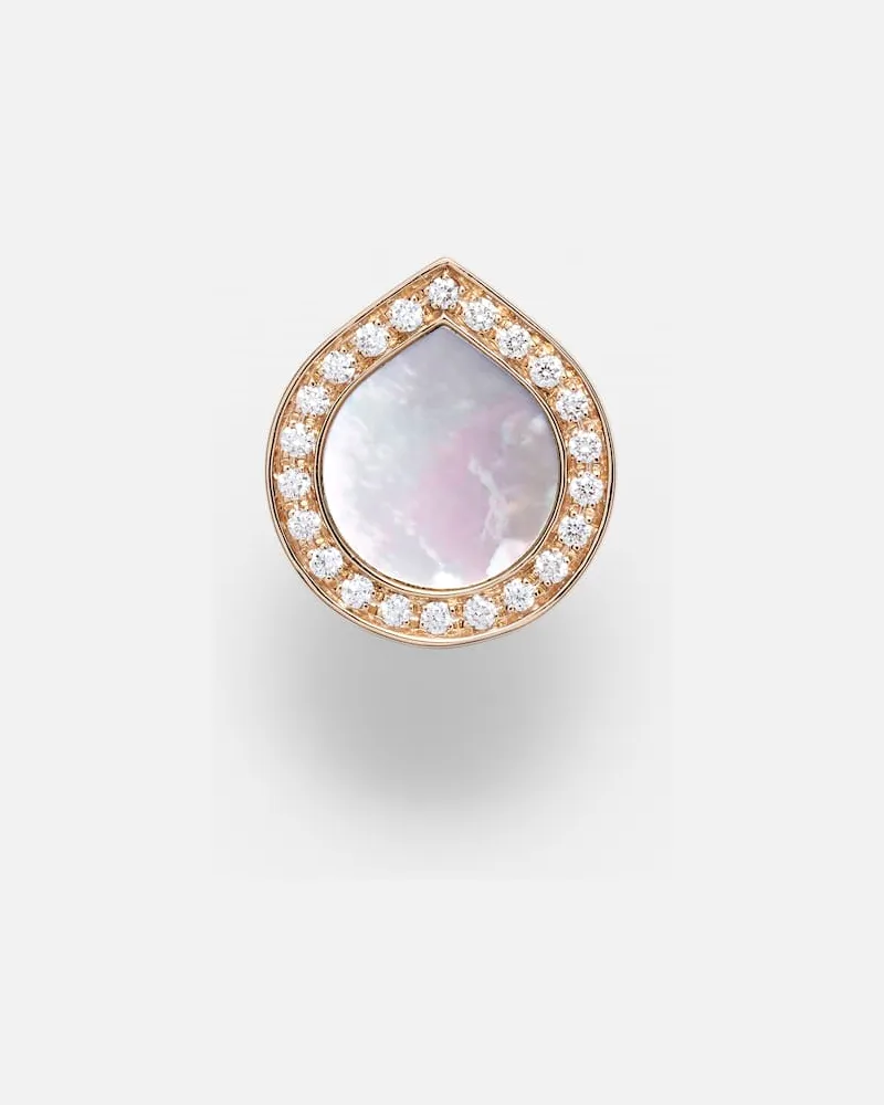 Repossi Einzelner Ohrring Antifer aus 18kt Roségold mit Perlmutt und Diamanten Gold