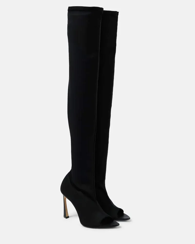 Victoria Beckham Overknee-Stiefel Peep Toe Schwarz