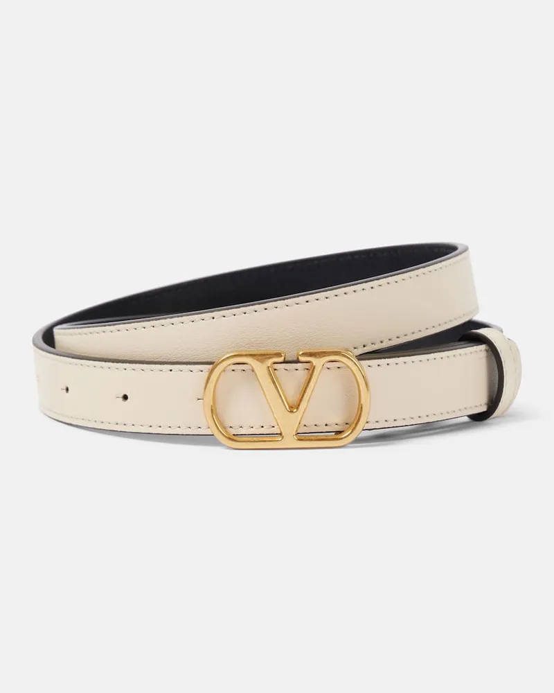Valentino Garavani Gürtel VLogo Signature aus Leder Beige