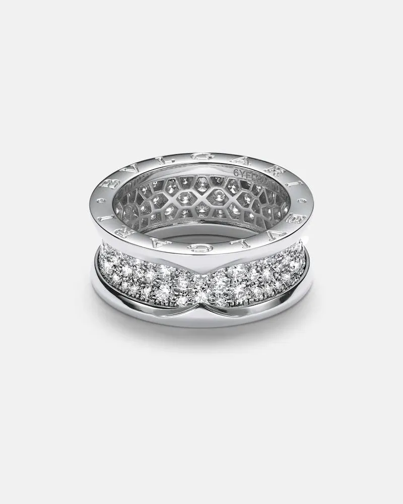 Bulgari Ring B.zero1 aus 18kt Weißgold mit Diamanten Silber