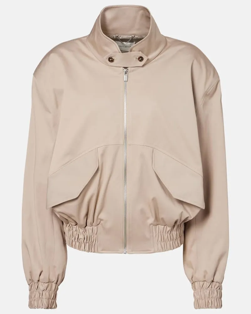 Magda Butrym Bomberjacke aus Wolle und Seide Beige