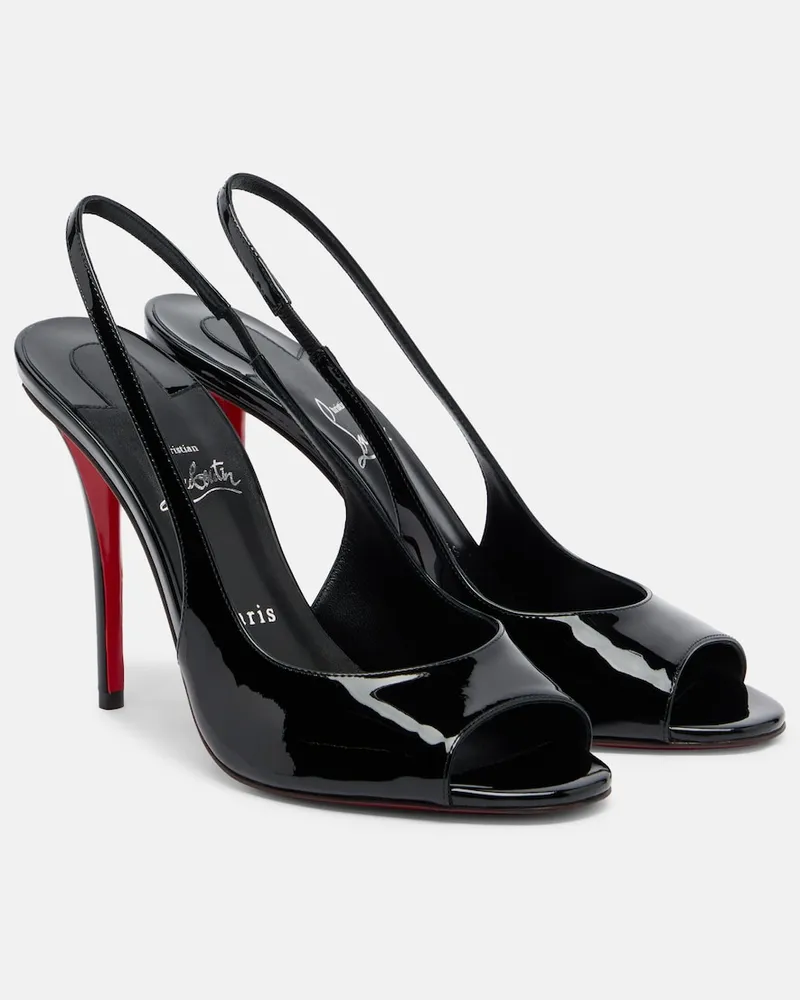 Christian Louboutin Slingback-Sandalen Miss Z aus Lackleder Schwarz